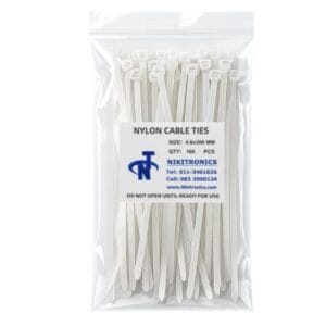 4.8mm x 300mm White Cable Ties