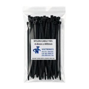 4.8mm x 400mm Black Cable Ties