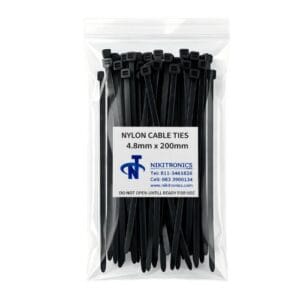 4.8mm x 200mm Black Cable Ties