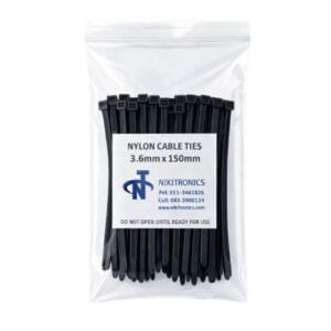 3.6mm x 150mm Black Cable Ties