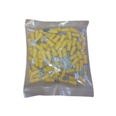 Yellow Fully Insulated 6.3 Male Terminal - Nikitronics
